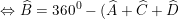 \small \Leftrightarrow \widehat{B}=360^0-(\widehat{A}+\widehat{C}+\widehat{D})